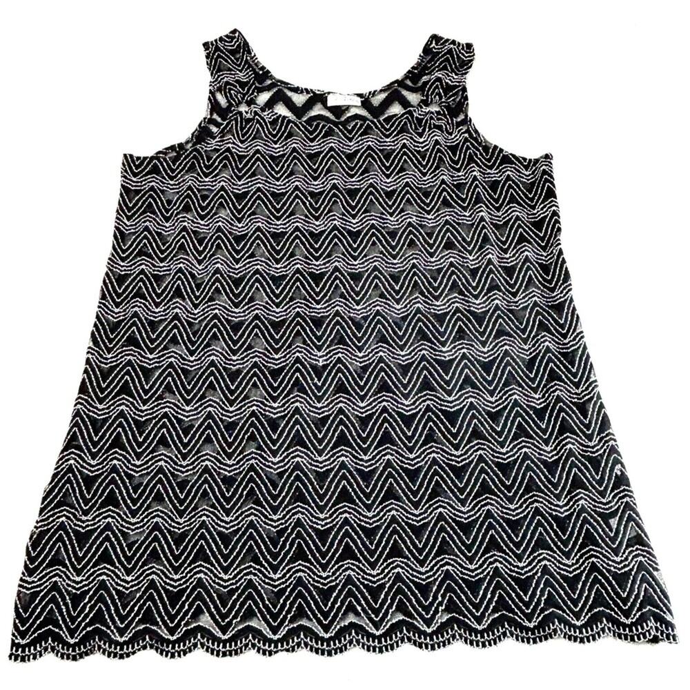 J Valdi Swim Cover Up Women's 3XL Black Print Mesh Swimwear